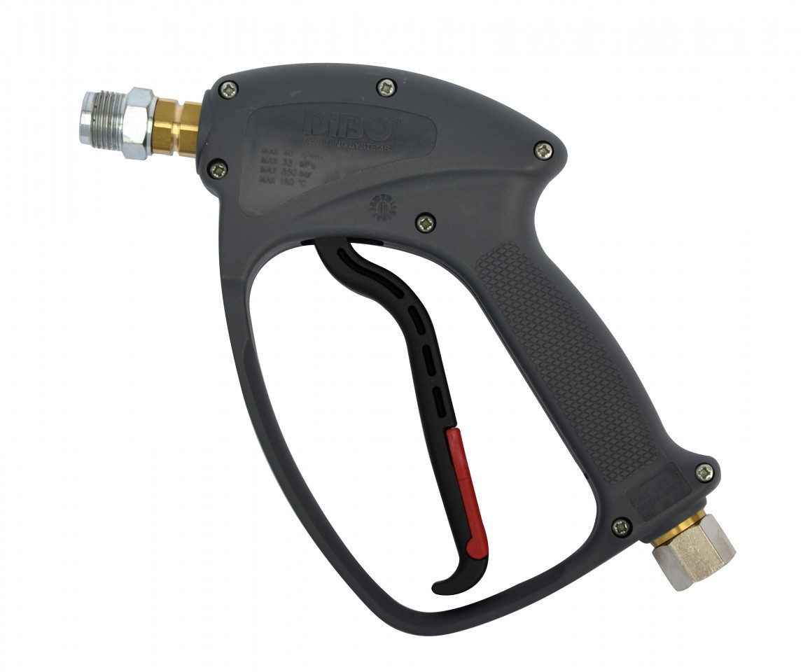 High pressure gun with swivel >>> large manoeuvrabilty of the wash gun