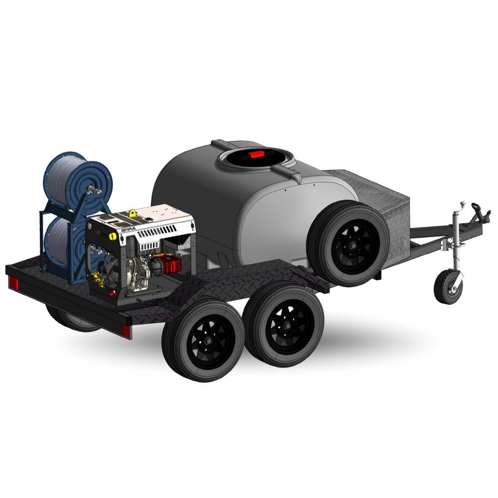 Hornet G2D 280-13 Premium Trailer : Diesel Cold Water Pressure Washer